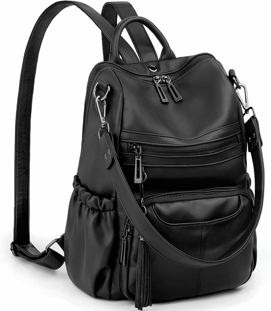 Backpack Handbags | UTO Uto Backpack Purse For Women Leather Vegan Ladies Fashion Designer Rucksack Convertible Travel Shoulder Bag With Tassel 1194