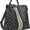 Backpack Handbags | Fossil Fossil Women'S Parker Faux Leather Convertible Small Backpack Purse Handbag, Black/Brown Signature Print