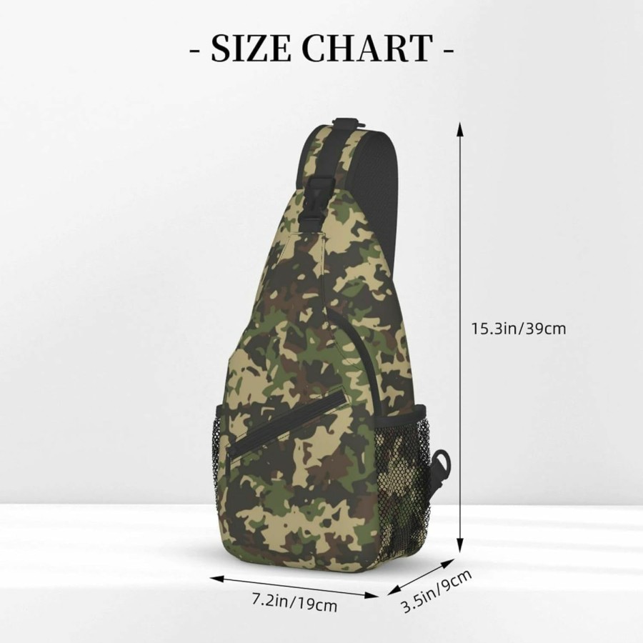 Backpack Handbags | ADSUYETOR Camouflage Pattern Sling Bag Crossbody Backpack, Cute Chest Bag Adjustable Shoulder Backpacks Travel Hiking Daypack For Men Women