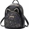 Backpack Handbags | natyrlpog Natyrlpog Mini Backpack For Women Cute Cat Ears Design, Pu Leather Small Backpack Purse With Sequin Decoration