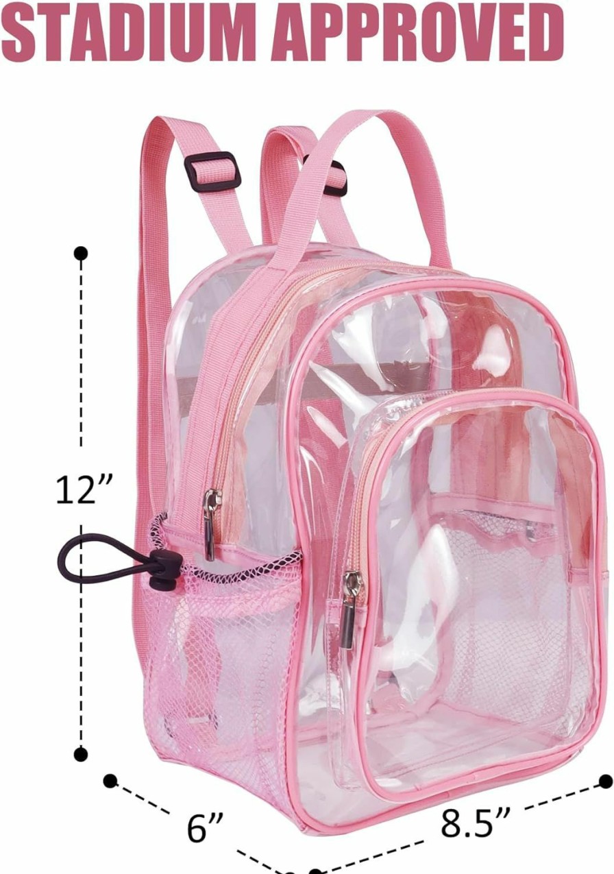 Backpack Handbags | Fmeida Fmeida Clear Mini Backpack - Clear Backpack Stadium Approved 12X8.5X6 Small Clear Backpack Heavy Duty Plastic See Through Bags Sport Festival Venues - Blue