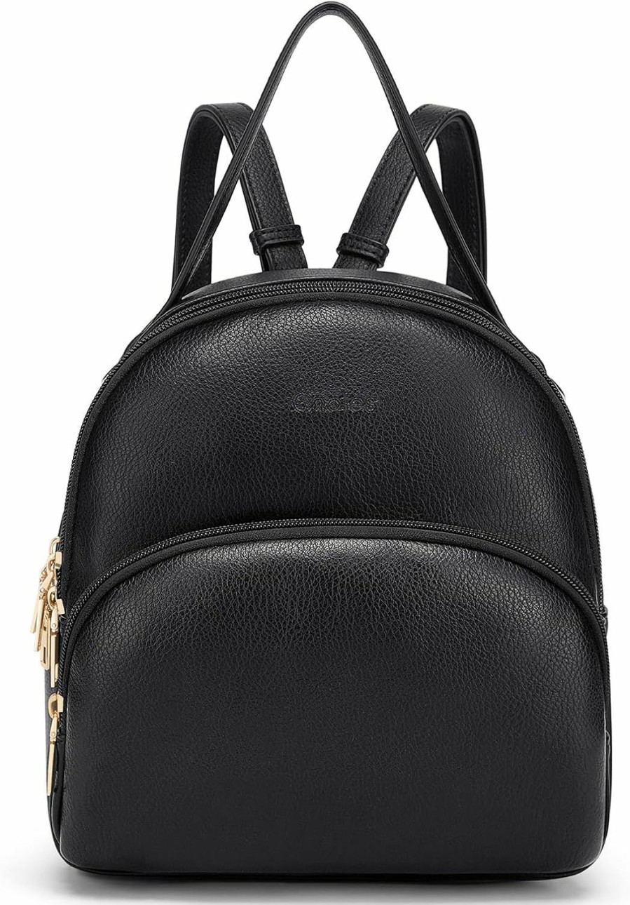 Backpack Handbags | Cnoles Cnoles Small Backpack Purse For Women Vegan Leather Girls Mini Travel Backpack Fashion Casual College Travel Shoulder Bag (Black)