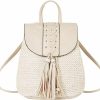 Backpack Handbags | ZLM BAG US Zlm Bag Us Handwoven Straw Backpack For Women Bohemian Beach Backpack Purse Casual Holiday Daypack