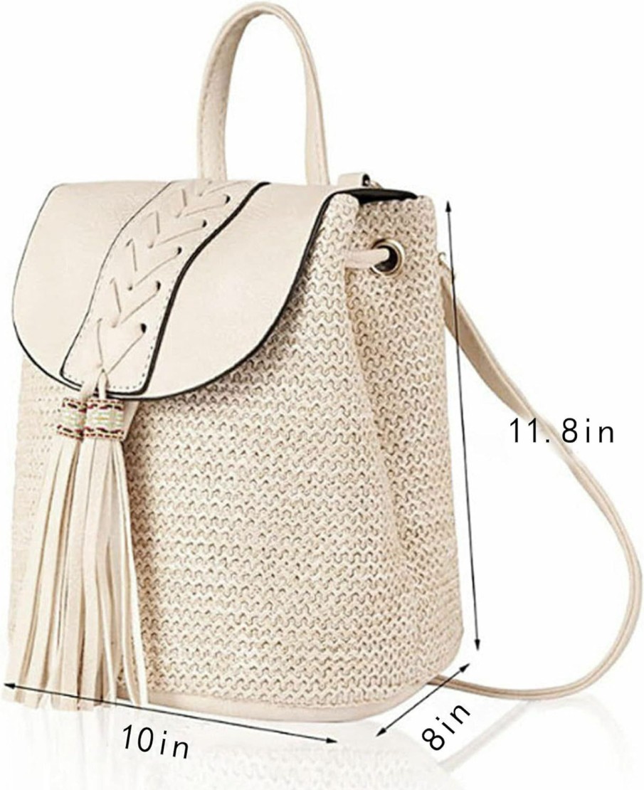 Backpack Handbags | ZLM BAG US Zlm Bag Us Handwoven Straw Backpack For Women Bohemian Beach Backpack Purse Casual Holiday Daypack