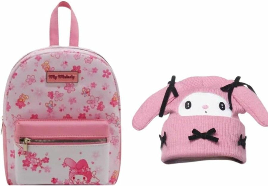 Backpack Handbags | FashionFritz & Little Bitz Fashionfritz & Little Bitz Mini Backpack & Beanie Women'S Bundle Compatible With My Melody - Bundle Contains 1 Mini Backpack & 1 Beanie