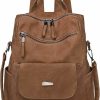 Backpack Handbags | Konelia Konelia Pu Leather Backpack Purse For Women Fashion Multipurpose Design Handbag Ladies Shoulder Bags Travel Backpack Brown