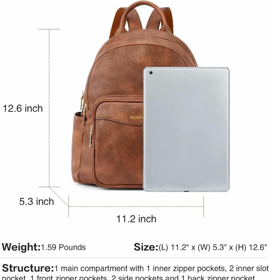 Backpack Handbags | WESTBRONCO Westbronco Backpack Purse For Women Fashion Leather Ladies Designer Shoulder Bags