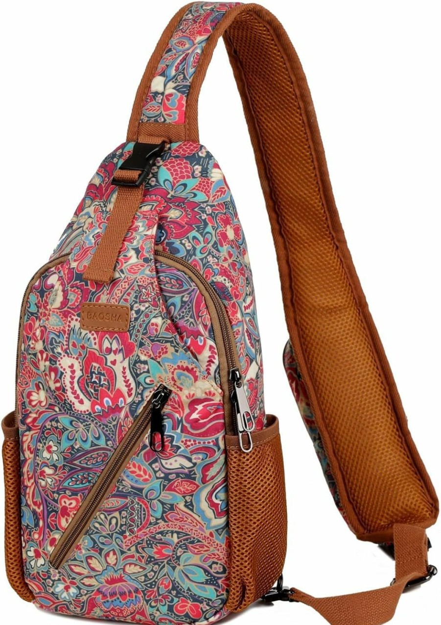 Backpack Handbags | Baosha Small Floral Sling Bag For Women Pretty Backpack Purse Crossbody Bag Shoulder Bag For Outdoor Walking Hiking Travel Xb-22