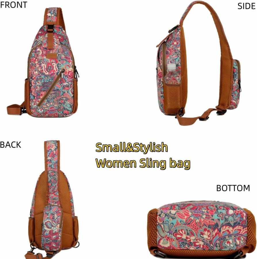 Backpack Handbags | Baosha Small Floral Sling Bag For Women Pretty Backpack Purse Crossbody Bag Shoulder Bag For Outdoor Walking Hiking Travel Xb-22