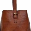 Backpack Handbags | RENISON Renison Genuine Leather Ladies Tote Bag For Women 12.5 Inch, Luxury Tote Backpack With Adjustable Brass Buckle, Leather Satchel Shoulder Bag With Zipper Inside, Color: Brown