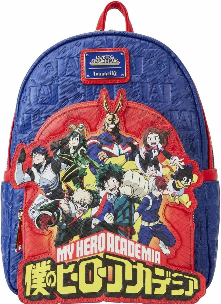 Backpack Handbags | Loungefly Loungefly My Hero Academia Group Debossed Logo Mini Backpack Womens Double Strap Shoulder Bag Purse