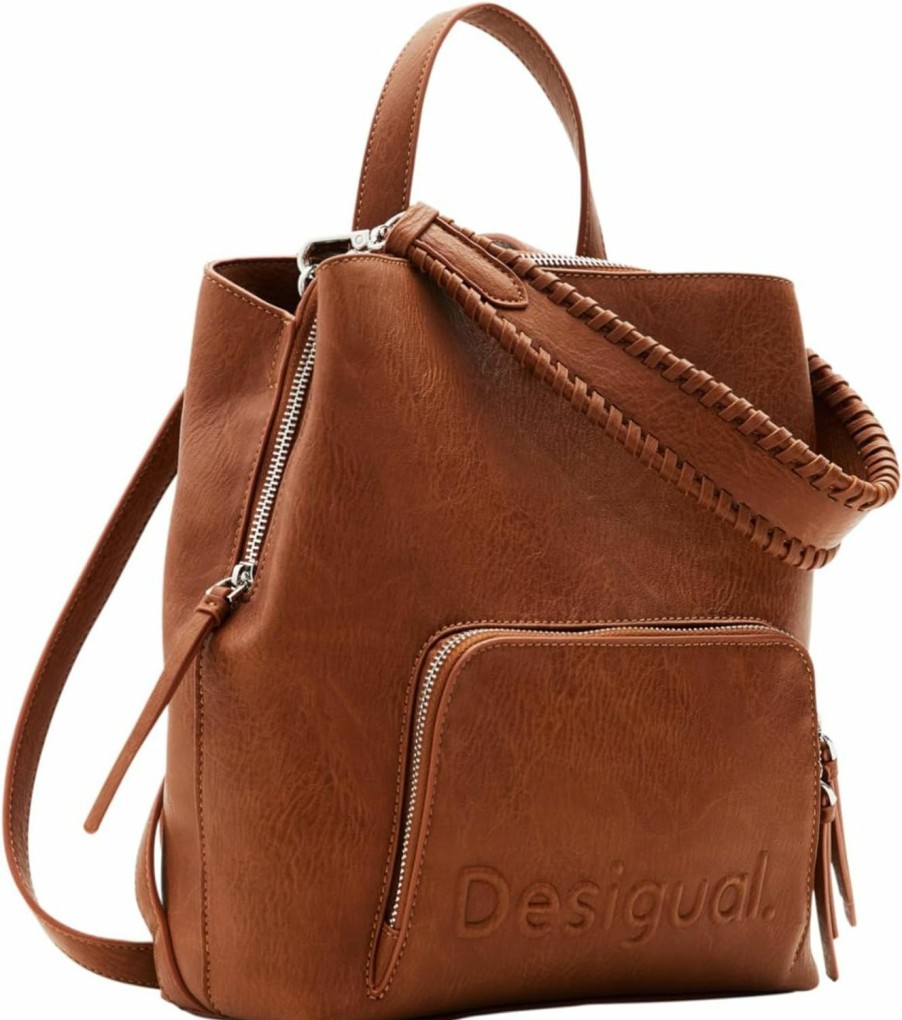 Backpack Handbags | Desigual Desigual Women'S Accessories Pu Backpack Mini, Brown, One Size