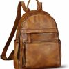 Backpack Handbags | LRTO Lrto Genuine Leather Backpack Purse For Women Vintage Casual Daypack Handmade Western Leather Rucksack Knapsack (Brown)