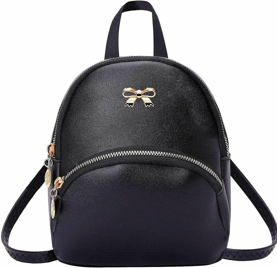 Backpack Handbags | AMERICAN SHIELD American Shield Cute Casual Daypack Backpacks Fashion Small Girl Women Man Mini Lightweight Purse Classical Basic Travel Water Resistant Bag For Work Event (Black4)