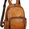 Backpack Handbags | IVTG Ivtg Genuine Leather Backpack For Women Knapsack Vintage Handmade Casual Satchel Daypacks Retro Back Bag Leather Rucksack (Brown)