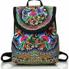 Backpack Handbags | Krysclove Krysclove Vintage Embroidered Women Backpack Ethnic Travel Handbag Shoulder Bag Crossbody Bag Travel Bags (Blue Flowers -Small)