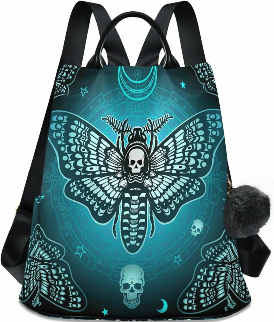 Backpack Handbags | ZOEO Zoeo Anti Theft Backpack Butterfly Skull Blue Boho Mandala Women Large Fashion Travel Shoulder Bag Purse Rucksack Lightweight