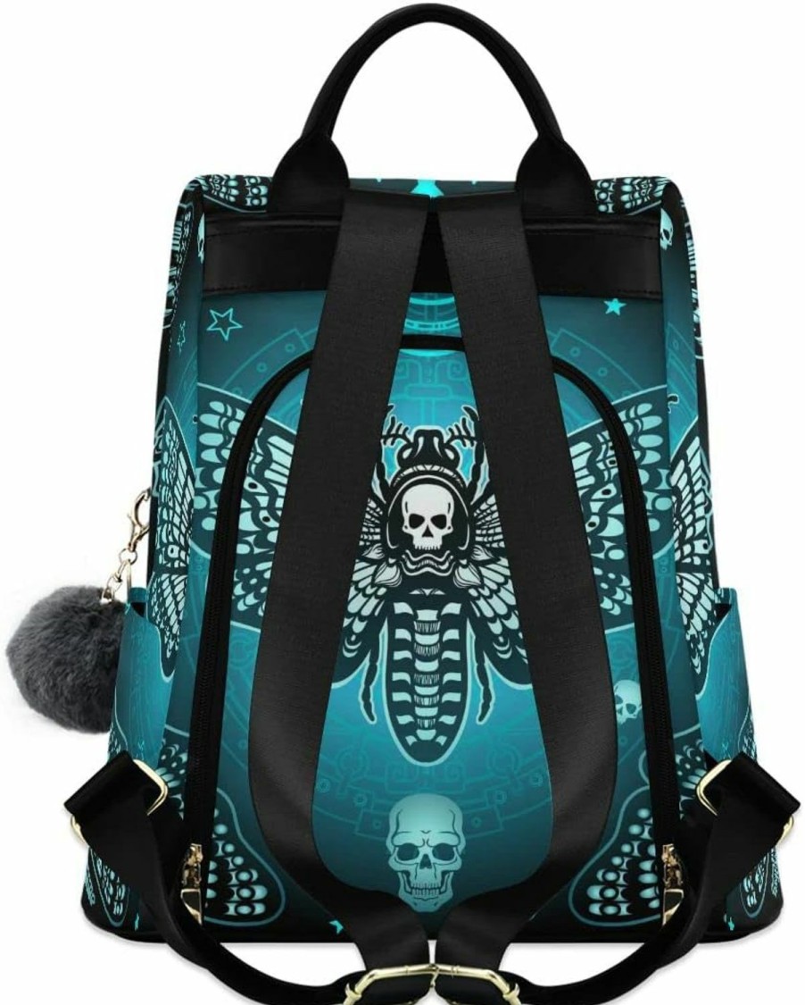 Backpack Handbags | ZOEO Zoeo Anti Theft Backpack Butterfly Skull Blue Boho Mandala Women Large Fashion Travel Shoulder Bag Purse Rucksack Lightweight