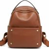 Backpack Handbags | N\\A N\\A Leather Backpacks For Women, Genuine Leather Women'S Fashion Backpack Purse Ladies Travel Bag (Brown)