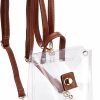 Backpack Handbags | HOXIS Multifunction Clear Backpack For Stadium Approved Convertible Women Cross Body Bag (Brown)